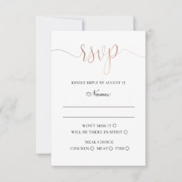 Gouden moderne bruiloft. Eenvoudig elegante minima RSVP Kaartje