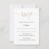 Gouden moderne bruiloft. Elegante eenvoudige minim RSVP Kaartje (Voorkant)