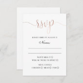 Gouden moderne bruiloft. Elegante eenvoudige minim RSVP Kaartje (Voorkant / Achterkant)