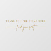 Gouden moderne bruiloft Zitting Grafiek Spiegel De Raamsticker (Vel)