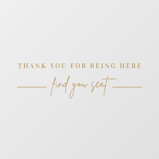 Gouden moderne bruiloft Zitting Grafiek Spiegel De Raamsticker (Vel)