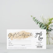gouden moderne cadeaukaart certificaat logo toevoe (Staand voorkant)