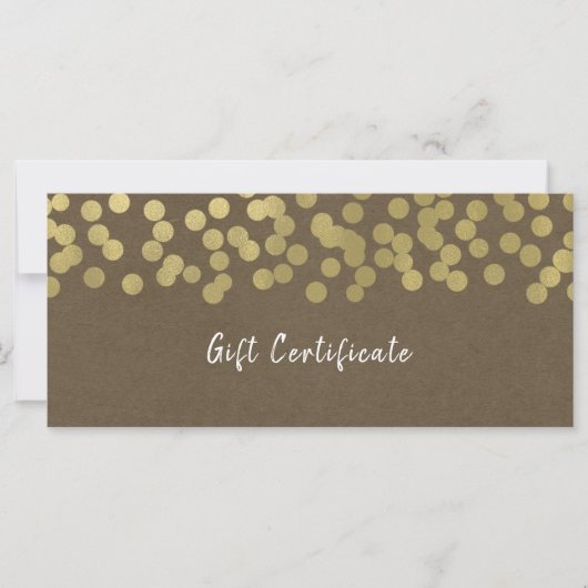 Gouden Moderne Chic Rustieke Kraft Cadeaubon (Voorkant)