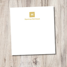 Gouden moderne chic trendy monogram naam briefpapi notitieblok