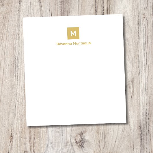 Gouden moderne chic trendy monogram naam briefpapi notitieblok