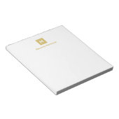 Gouden moderne chic trendy monogram naam briefpapi notitieblok (Schuin)