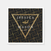 Gouden moderne chique bruiloft cocktail servetten (Voorkant)