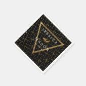 Gouden moderne chique bruiloft cocktail servetten (Hoek)