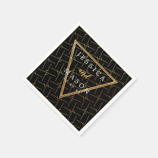 Gouden moderne chique bruiloft cocktail servetten (Hoek)
