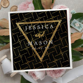 Gouden moderne chique bruiloft cocktail servetten