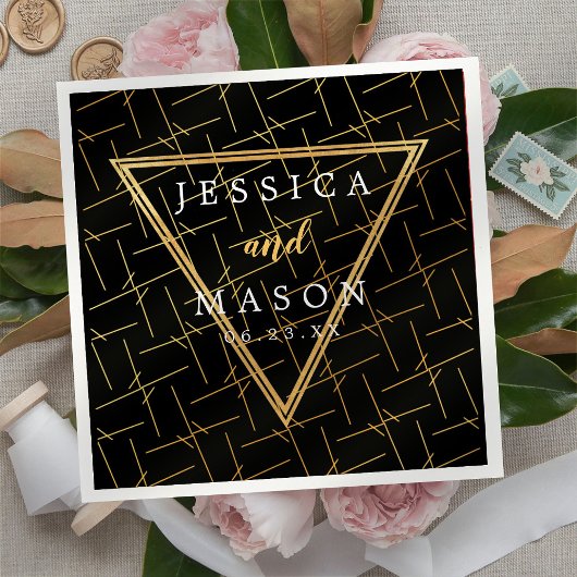 Gouden moderne chique bruiloft cocktail servetten