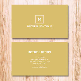 Gouden Moderne Elegante Eenvoudige Monogram Naam Visitekaartje