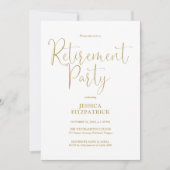 Gouden Moderne Elegante Script Pensioenfeest Kaart (Voorkant)