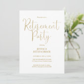 Gouden Moderne Elegante Script Pensioenfeest Kaart (Staand voorkant)