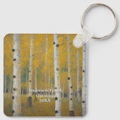 Gouden Moderne Espenbomen Sleutelhanger (Achterkant)