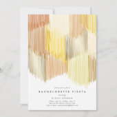 Gouden moderne Fringe Bachelorette Party uitnodigi Save The Date (Voorkant)