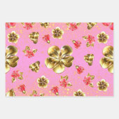Gouden moderne geometrische en bloemen Galore Inpakpapier Vel (Voorkant 2)