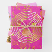 Gouden moderne geometrische en bloemen Galore Inpakpapier Vel (In situ)