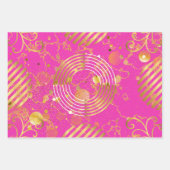 Gouden moderne geometrische en bloemen Galore Inpakpapier Vel (Voorkant)