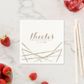 Gouden Moderne Geometrische Lijnen Aangepaste Glam Servetten (Insitu)