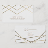 Gouden moderne geometrische lijnen verwijzen naar  aanbevelingskaartje (Voorkant / Achterkant)