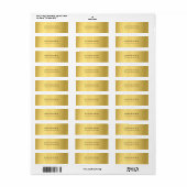 Gouden Moderne Glamoureuze Gouden Chique Retouradr Etiket (Full Sheet)