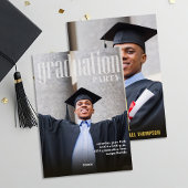 Gouden Moderne Grad Gradiënt Afstudeerfoto Sjabloo Folie Uitnodiging