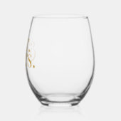 Gouden moderne kalligrafie Mr. en Mrs. Wedding Wijnglas Zonder Voet (Links)