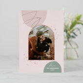 Gouden moderne kerst | Elegante Joy Arch foto Folie Feestdagenkaart (Staand Voorkant)