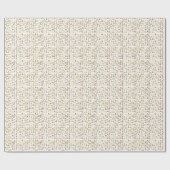 Gouden Moderne Kerst Mini Bomen Cadeau Cadeaupapier (Vlak)