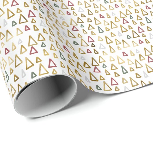 Gouden Moderne Kerst Mini Bomen Cadeau Cadeaupapier (Rol Hoek)