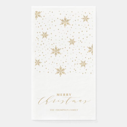 Gouden moderne kerstfeest servetten (Voorkant)