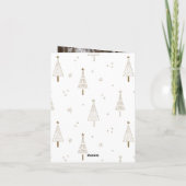 Gouden Moderne Kerstpijnboom Foto Feestdagen Kaart (Achterkant)