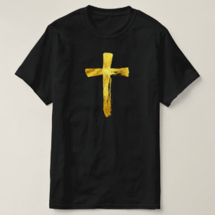 Gouden moderne kruis - Christelijk Religieus Cruci T-shirt
