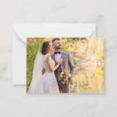 Gouden Moderne Minimale Foto Huwelijk Dank u kaart Notitiekaartje (Achterkant)