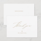 Gouden moderne minimalistische elegante script bed bedankkaart (Voorkant / Achterkant)