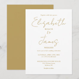 Gouden moderne minimalistische elegante script bru kaart