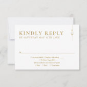 Gouden moderne minimalistische monogram bruiloft RSVP kaartje (Voorkant)