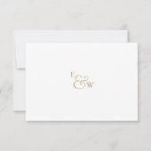 Gouden moderne minimalistische monogram bruiloft RSVP kaartje (Achterkant)