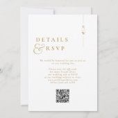 Gouden Moderne Minimalistische Monogram Wedding QR Kaart (Achterkant)