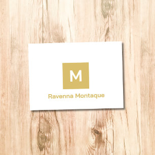 Gouden Moderne Monogram Gepersonaliseerde Naam Een Notitiekaartje