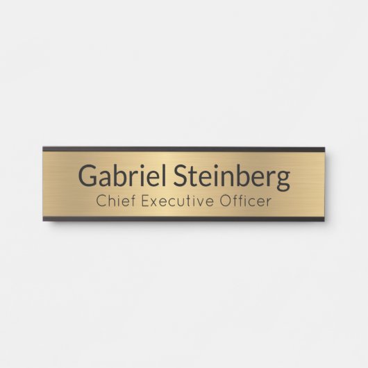 Gouden moderne professionele kantoor deurbordje (Voorkant)