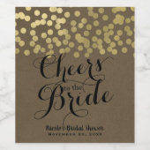 Gouden Moderne Rustieke Kraft Chic Bruiloftsshower Wijn Etiket (Enkel label)