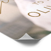 Gouden Moderne Script Foto Trouw Welkom Elegant Poster (Hoek)