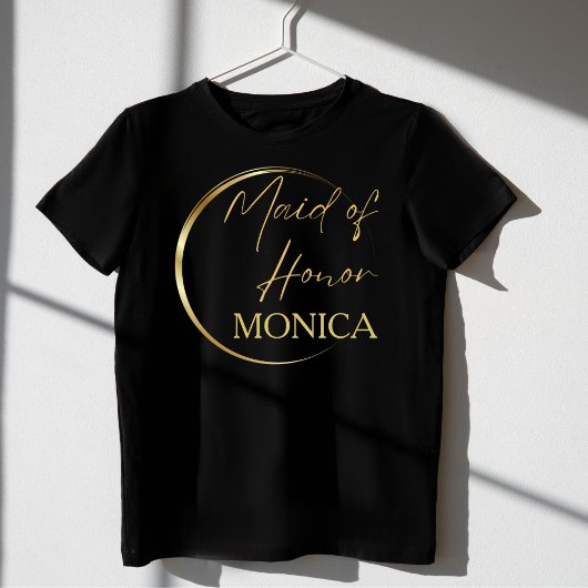 Gouden moderne script minimalistische custom maid  t-shirt