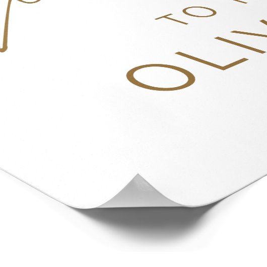 Gouden Moderne Scriptie Foto Bruiloft Welkom Elega Poster (Hoek)