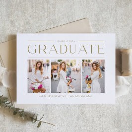 Gouden Moderne Typografie Foto Collage Afstuderen Kaart