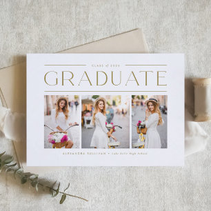 Gouden Moderne Typografie Foto Collage Afstuderen Kaart
