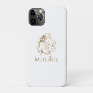 Gouden Moeder en Baby Lijntekening met Transparant Case-Mate iPhone Case