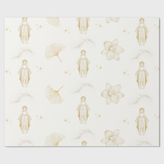 Gouden Moeder Maria inpakpapier (Vlak)